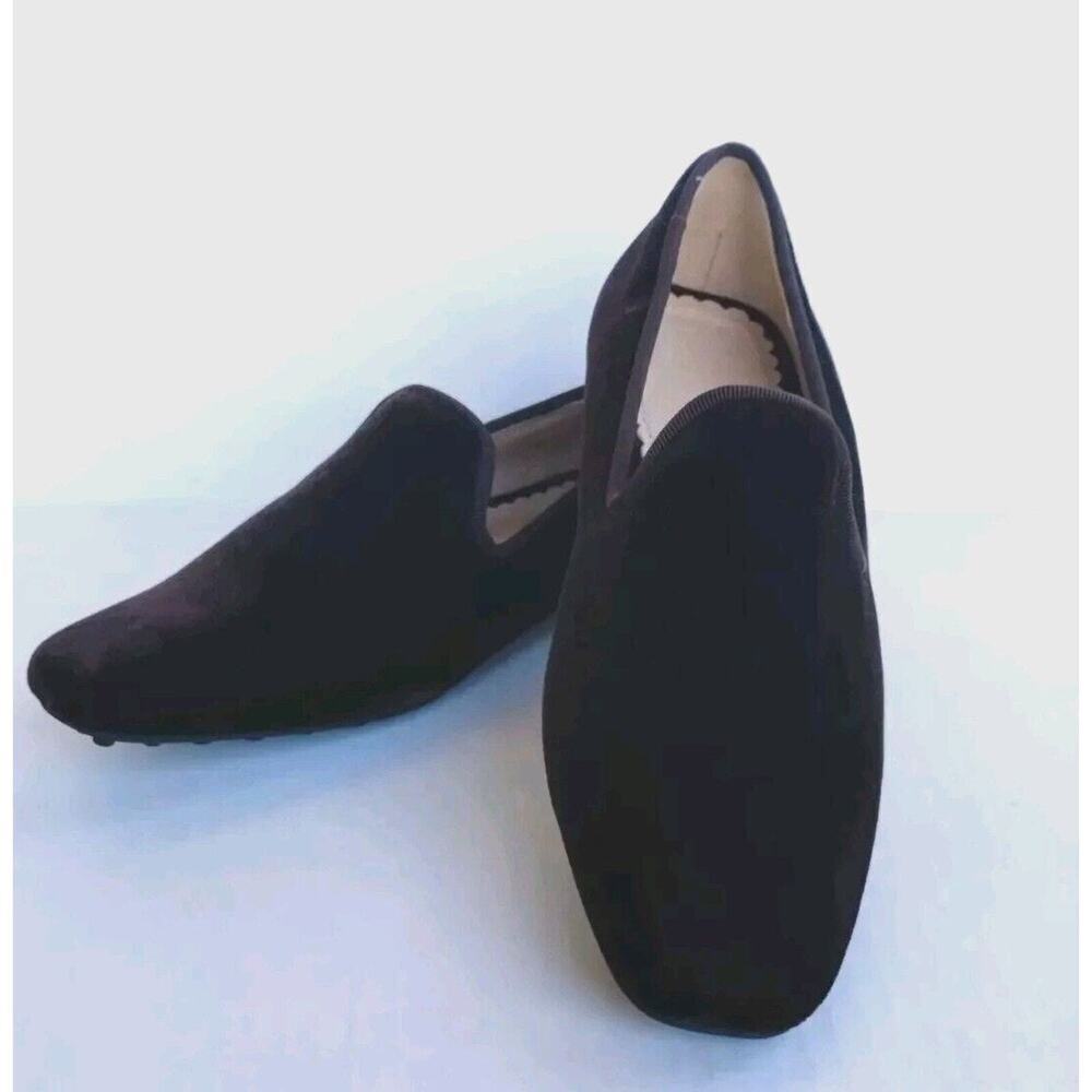 Lands End NEW Women's Dark Chocolate Brown Velvet Loafers Driving Shoes 6B